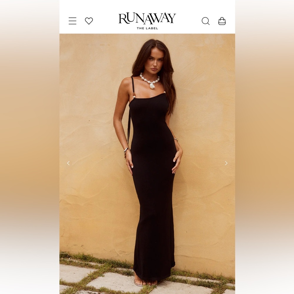 Runaway the label black beaded maxi dress